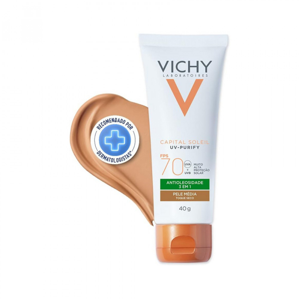 CAPITAL SOLEIL UV PURIFY PELE MEDIA FPS70 VICHY 40G